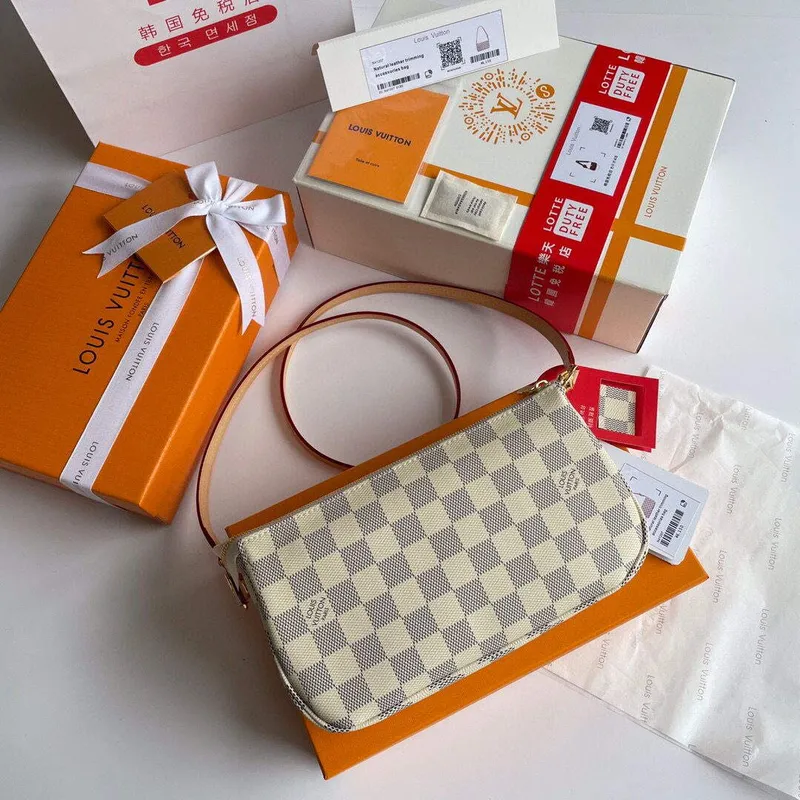 LV N41207 Louis Vuitton Pochette Accessoires Damier azur plátno