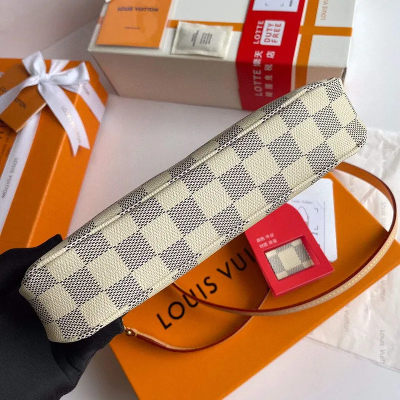 LV N41207 Louis Vuitton Pochette Accessoires Damier azur plátno