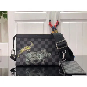 LV N64608 Louis Vuitton Gaston Nositelná peněženka Černá