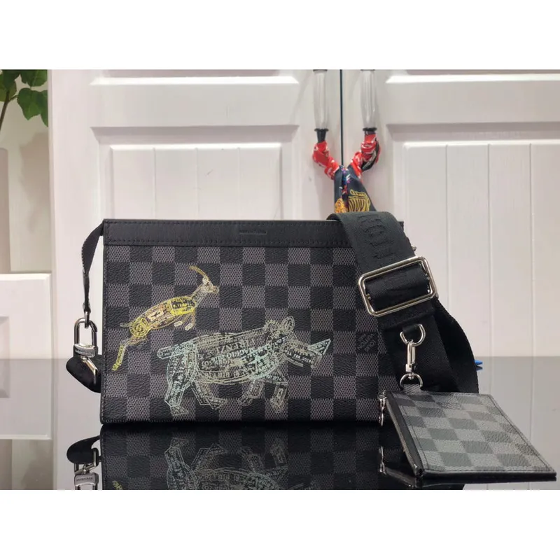 LV N64608 Louis Vuitton Gaston Nositelná peněženka Černá