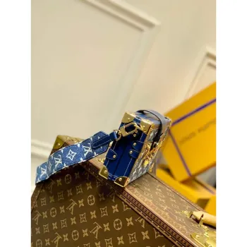 LV M59717 Louis Vuitton Petite Malle Džínová taška Modrá