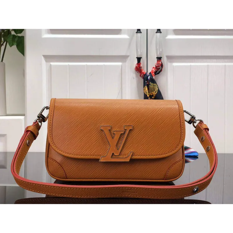 LV M59459 Louis Vuitton Buci Crossbody Bag M59460 Zlatá Miel Hnědá