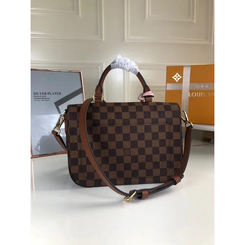 Louis Vuitton N40148 LV Trendy Crossbody Bag Damier Ebene Růžová