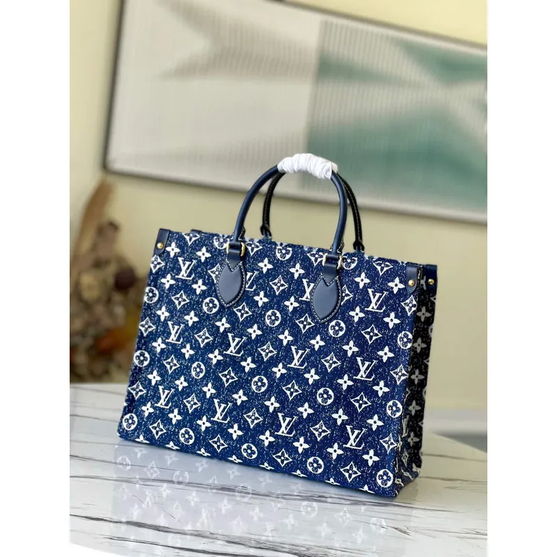 Louis Vuitton M59608 OnTheGo MM Tote taška Monogram Modrá