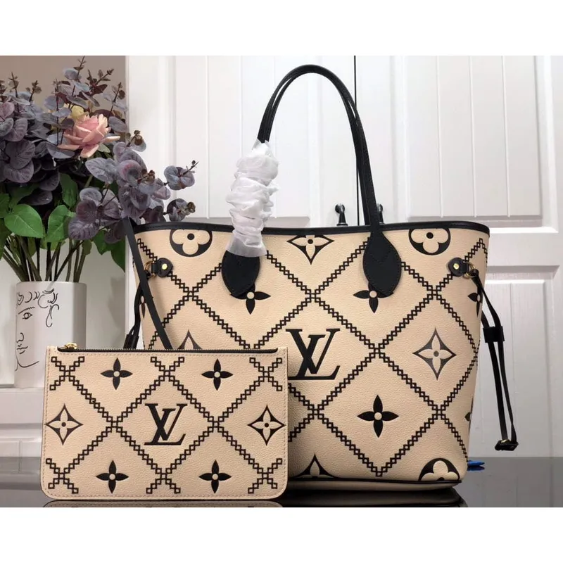 Louis Vuitton M46039 LV M46040 Neverfull MM Béžová