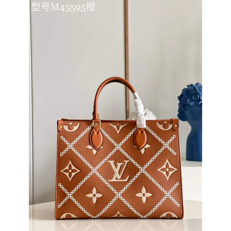 Louis Vuitton M46015 LV M46016 Onthego MM Monogram Arizona Hnědá