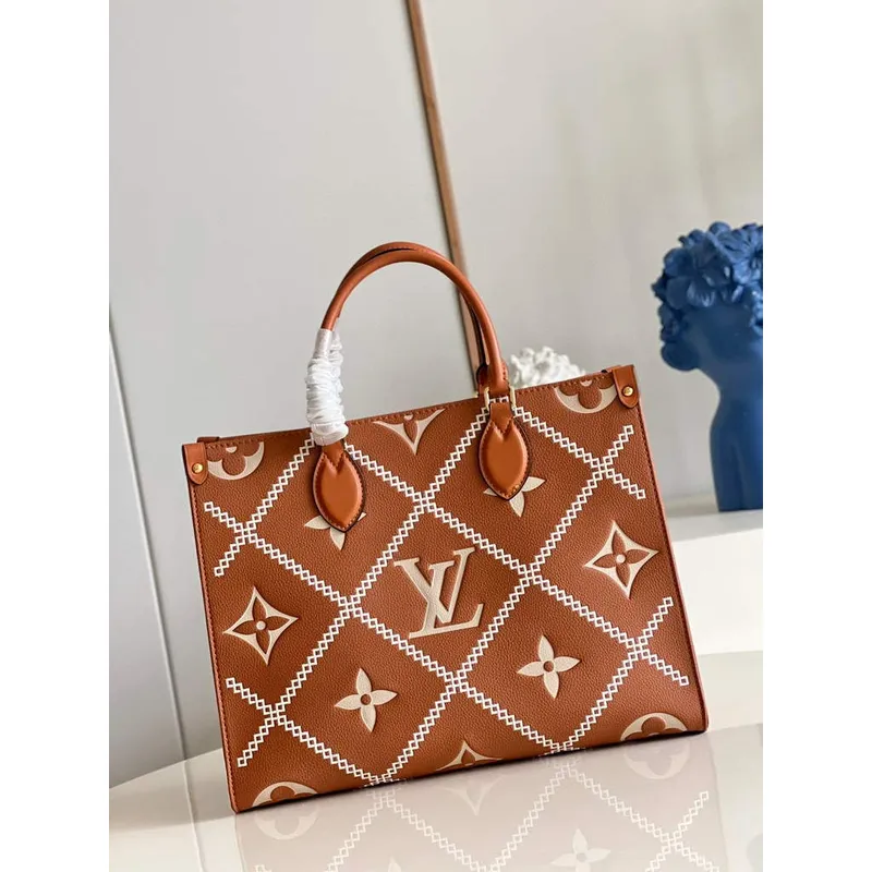 Louis Vuitton M46015 LV M46016 Onthego MM Monogram Arizona Hnědá
