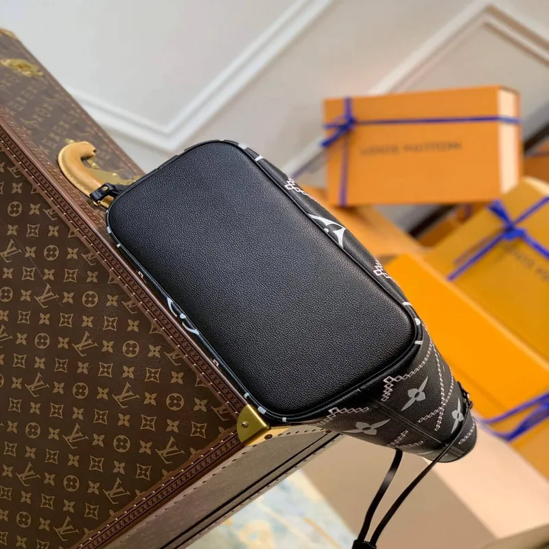 LV M46040 Louis Vuitton Neverfull MM Tote Monogram Taška M46039 Černá