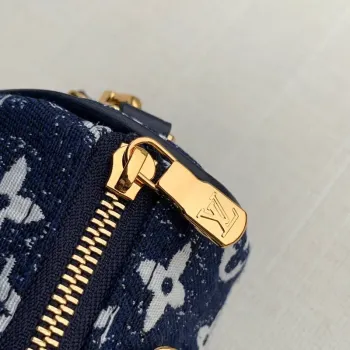 LV M81168 Louis Vuitton Nano Speedy Denim Kožená Taška