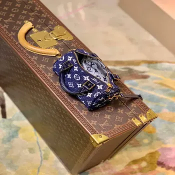 LV M81168 Louis Vuitton Nano Speedy Denim Kožená Taška