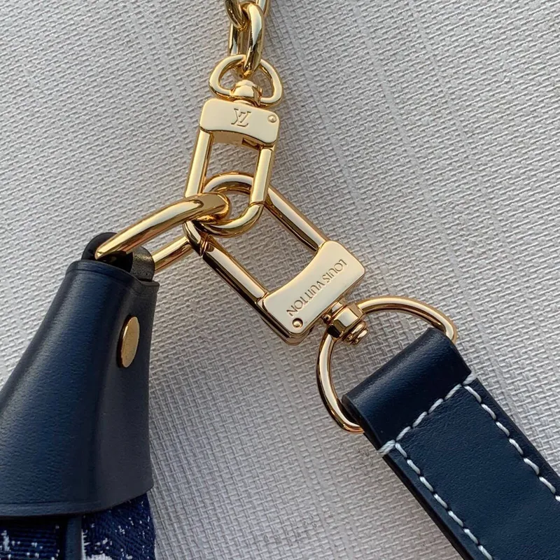 LV M81166 Louis Vuitton Loop Monogram Denim Kožená Taška