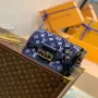 LV M59716 Louis Vuitton Mini Dauphine Denim Kožená Taška