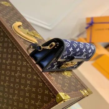 LV M59716 Louis Vuitton Mini Dauphine Denim Kožená Taška