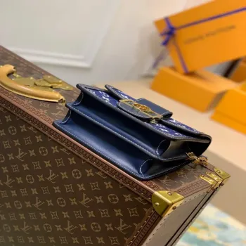 LV M59716 Louis Vuitton Mini Dauphine Denim Kožená Taška