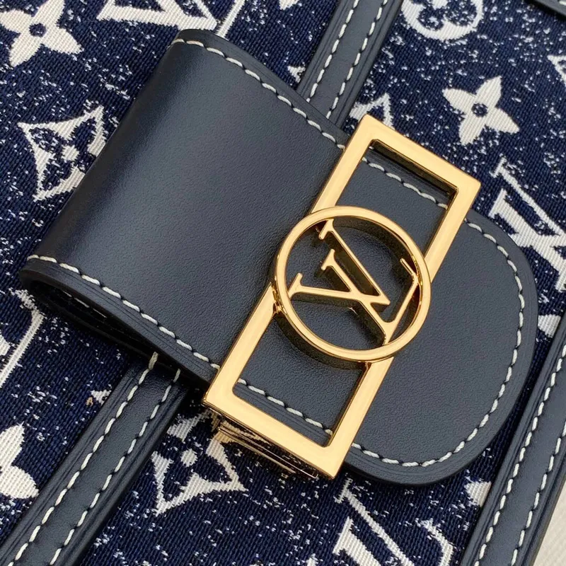LV M59716 Louis Vuitton Mini Dauphine Denim Kožená Taška