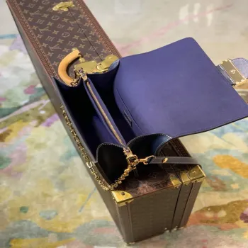 LV M59631 Louis Vuitton Dauphine MM Denim Kožená Taška