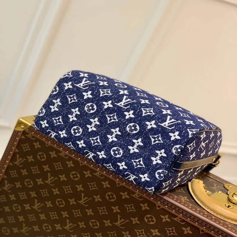 LV M59609 Louis Vuitton Speedy Bandouliere 25 Džínová kožená taška