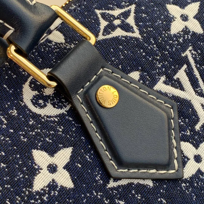 LV M59609 Louis Vuitton Speedy Bandouliere 25 Džínová kožená taška