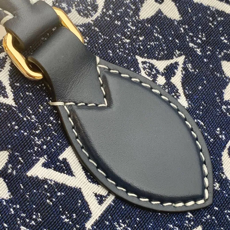 LV M59608 Louis Vuitton Onthego MM Džínová kožená taška