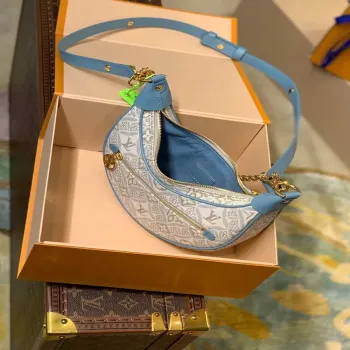 LV M81094 Louis Vuitton Loop Bag Ecru / Modrá