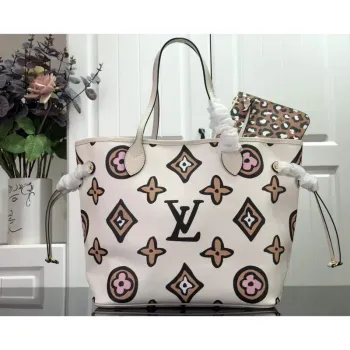 LV M45819 Louis Vuitton Neverfull MM Monogram Taška M45818 Krémová