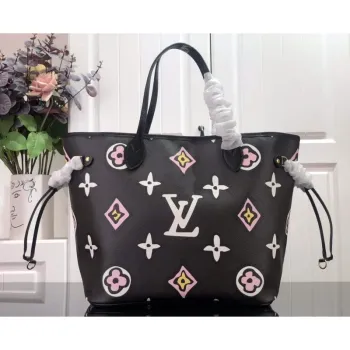 LV M45818 Louis Vuitton Neverfull MM Monogram Taška M45819 Černá