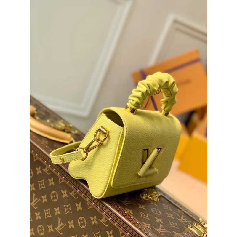 LV M58571 Louis Vuitton Twist PM Kožená kabelka Zázvorově žlutá