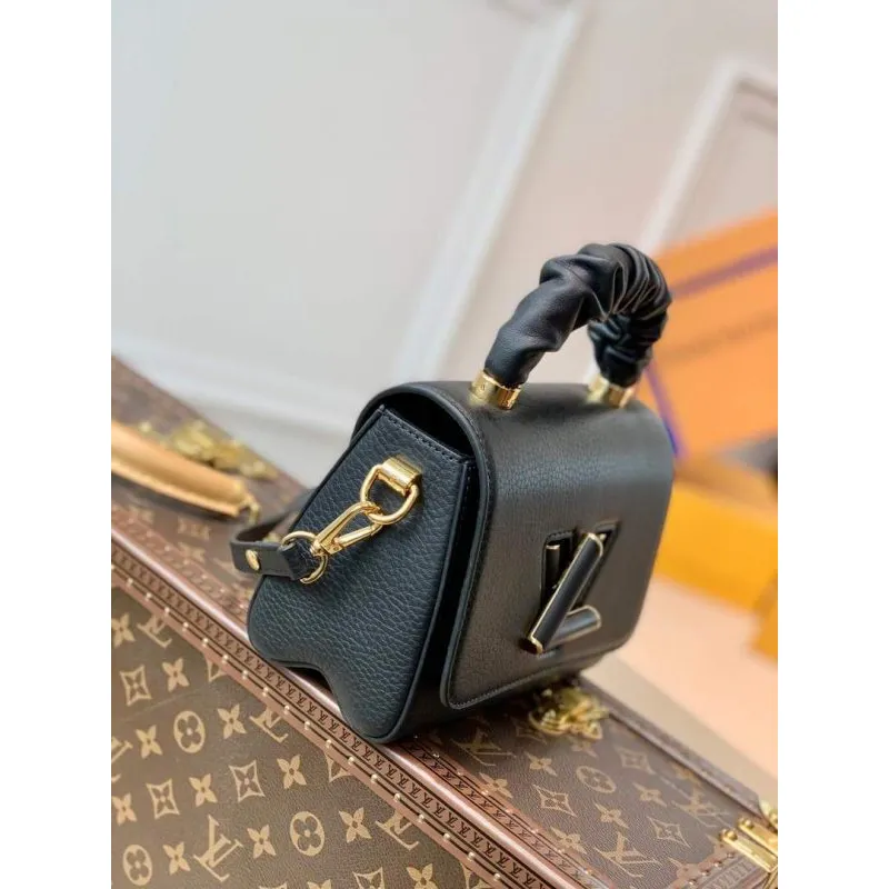 LV M58571 Louis Vuitton Twist PM Kožená kabelka černá