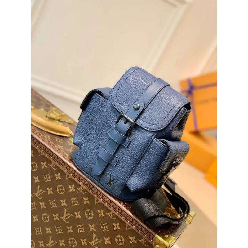 LV M58493 Louis Vuitton Christopher XS Taška Modrá M58495