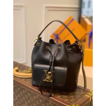 LV M57687 Louis Vuitton Lockme Bucket Bag M57688 M57689 Černá