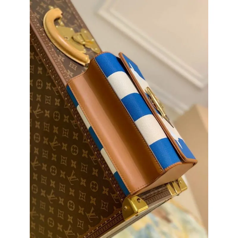 LV M57659 Louis Vuitton M57722 twist MM Jiná kůže Kabelka přes rameno Modrá