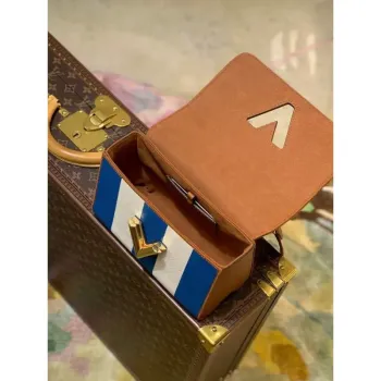 LV M57659 Louis Vuitton M57722 twist MM Jiná kůže Kabelka přes rameno Modrá