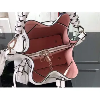LV M58483 Louis Vuitton Muria Mahina Bucket Bag Sněhově bílá