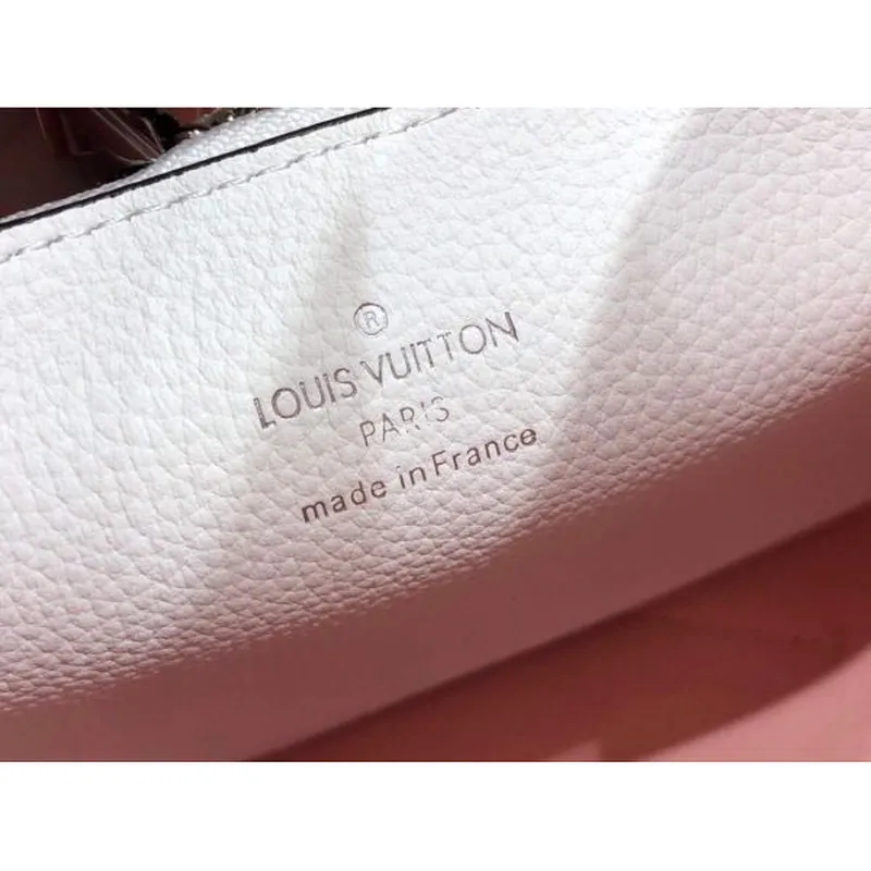 LV M58483 Louis Vuitton Muria Mahina Bucket Bag Sněhově bílá