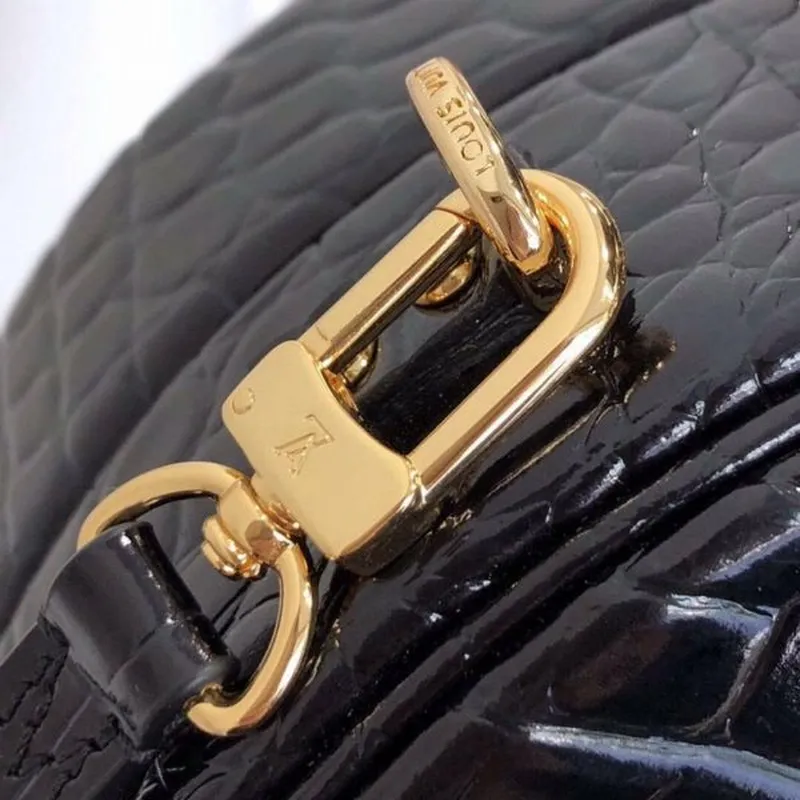 LV N93597 Louis Vuitton Petite Boite Chapeau Crocodilien Brillant N93598 Taška Černá