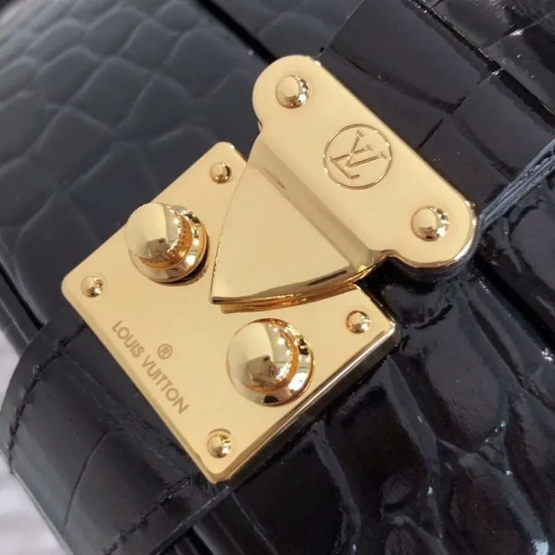 LV N93597 Louis Vuitton Petite Boite Chapeau Crocodilien Brillant N93598 Taška Černá