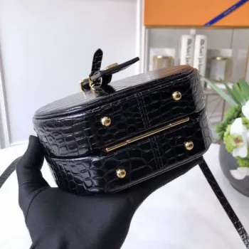 LV N93597 Louis Vuitton Petite Boite Chapeau Crocodilien Brillant N93598 Taška Černá