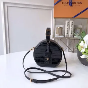LV N93597 Louis Vuitton Petite Boite Chapeau Crocodilien Brillant N93598 Taška Černá