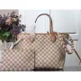 LV N50047 Louis Vuitton Neverfull MM Damier Azur Plátěná taška Růžová
