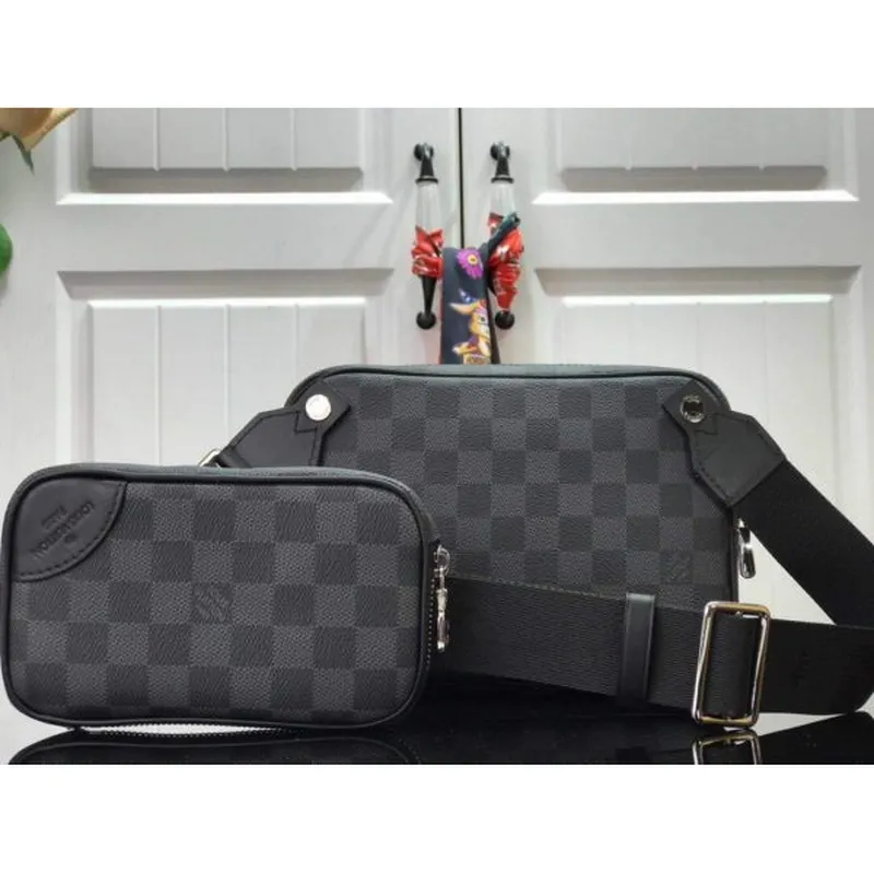 LV N50018 Louis Vuitton Scott Messenger Ramenní Taška Černá