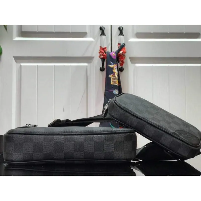 LV N50018 Louis Vuitton Scott Messenger Ramenní Taška Černá