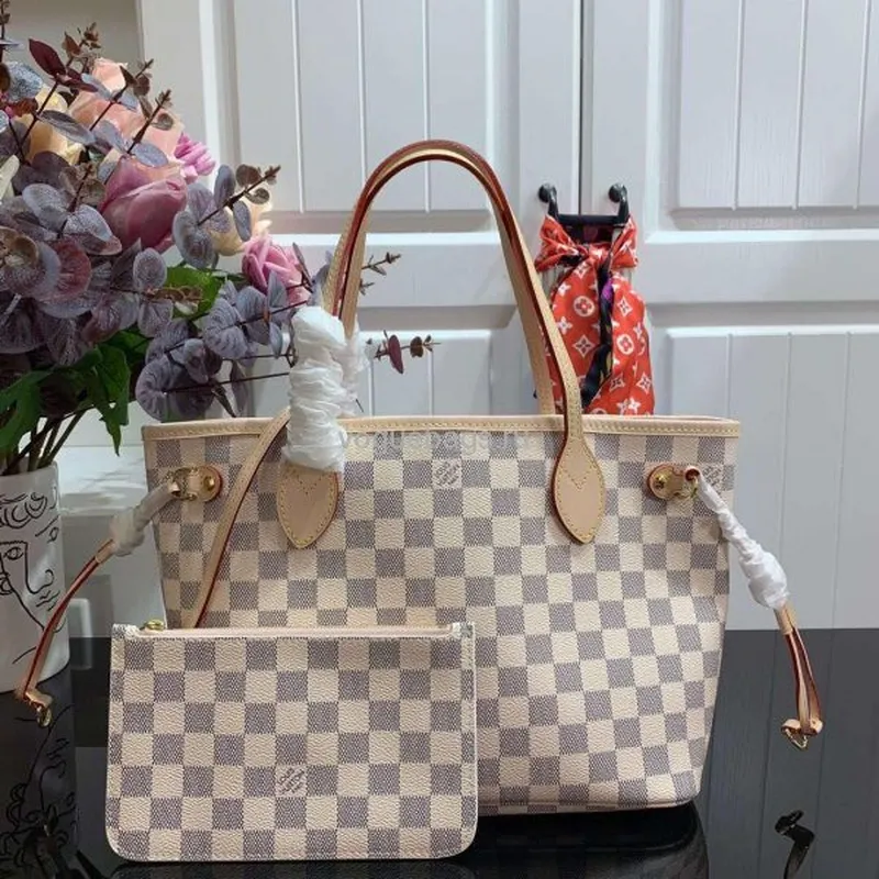 LV N41362 Louis Vuitton Neverfull PM Damier Azur M41245 Taška Růžová