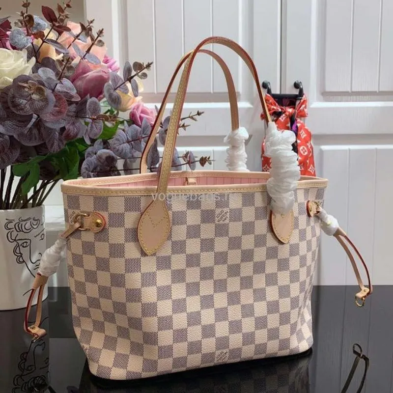 LV N41362 Louis Vuitton Neverfull PM Damier Azur M41245 Taška Růžová