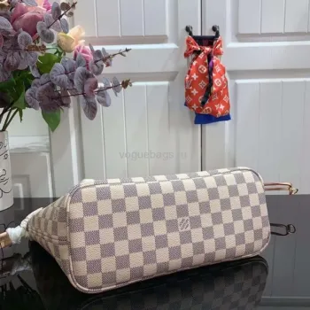 LV N41362 Louis Vuitton Neverfull PM Damier Azur M41245 Taška Růžová