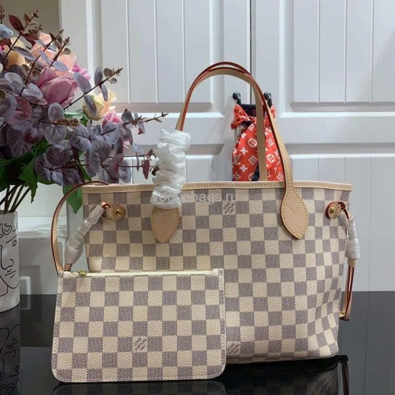 LV N41362 Louis Vuitton Neverfull PM Damier Azur M41245 Taška Béžová