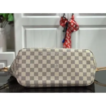 LV N41361 Louis Vuitton Neverfull MM Damier Azur N41605 Taška Béžová