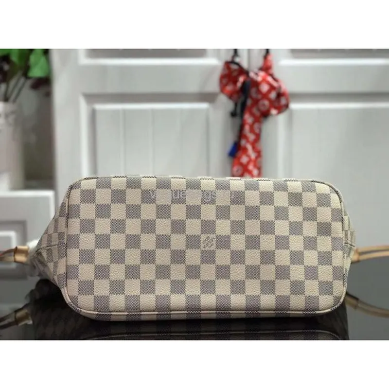 LV N41361 Louis Vuitton Neverfull MM Damier Azur N41605 Taška Béžová