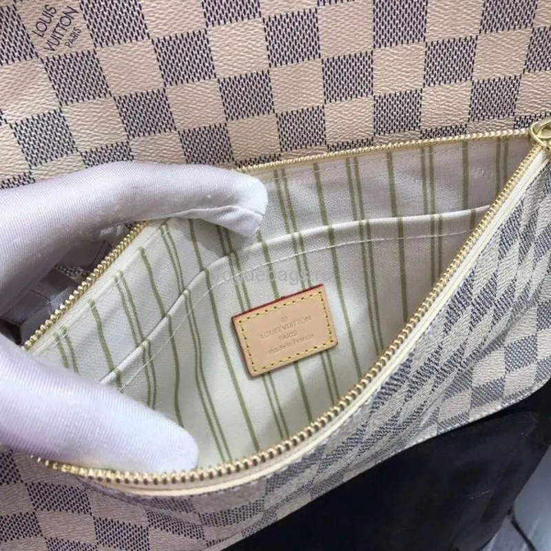 LV N41361 Louis Vuitton Neverfull MM Damier Azur N41605 Taška Béžová