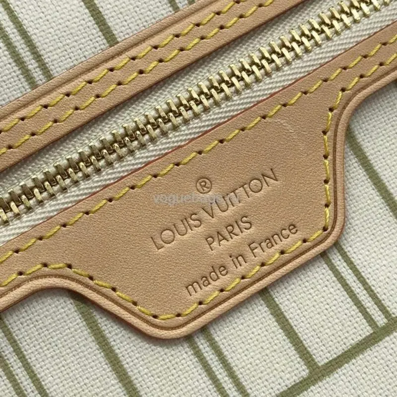 LV N41361 Louis Vuitton Neverfull MM Damier Azur N41605 Taška Béžová