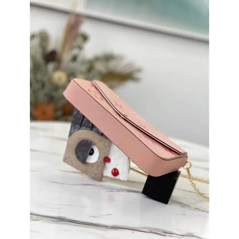 LV M80498 Louis Vuitton Félicie Pochette Taška Růžová